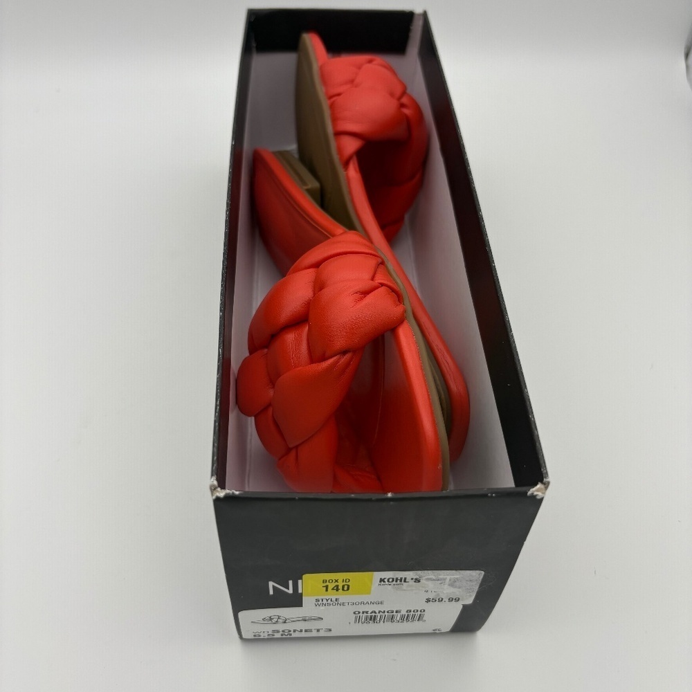 NIB Nine West Orange Sonet3 Sandals; Size 6.5 - Picture 10 of 12